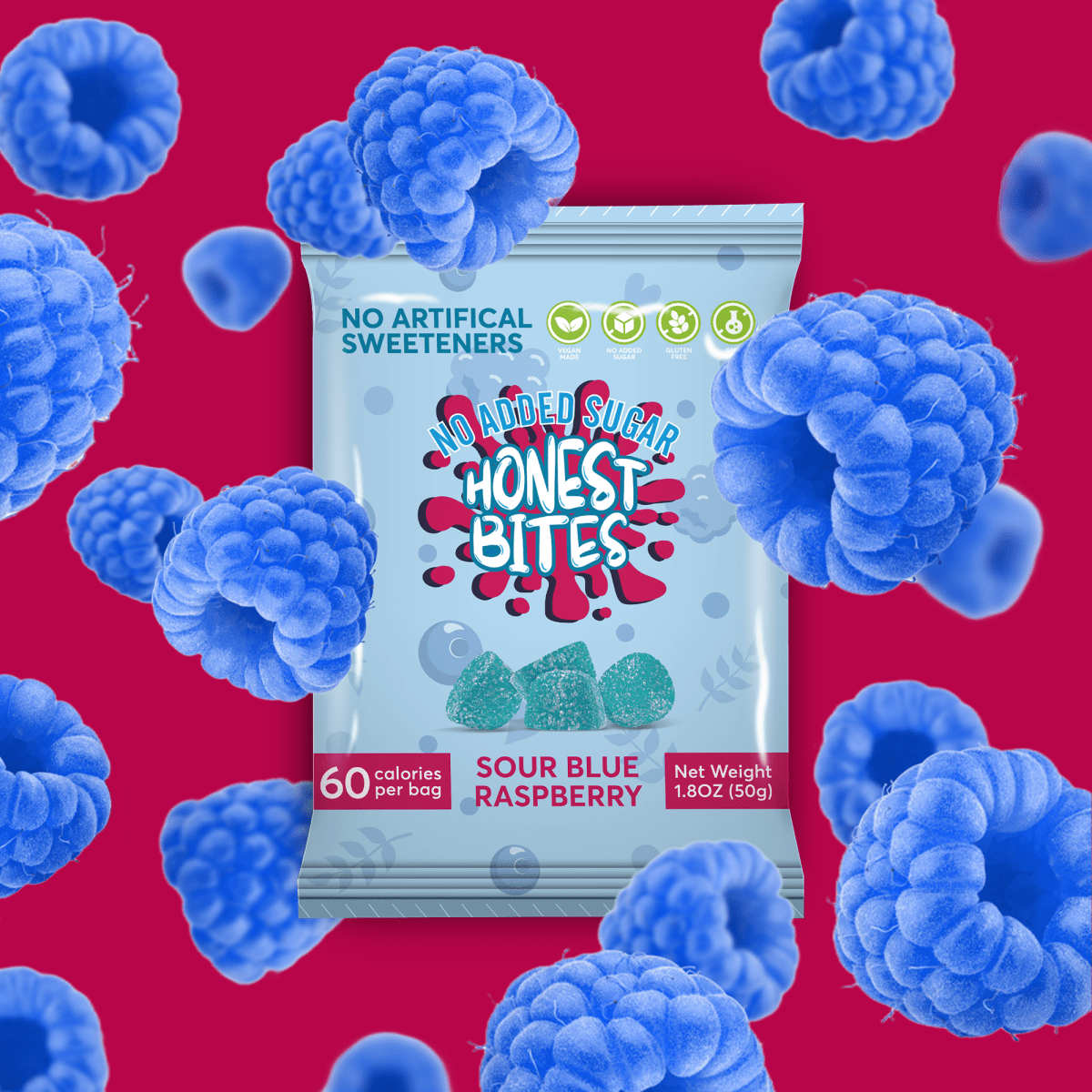 SOUR BLUE RASPBERRY 6 PACK - Honest Bites